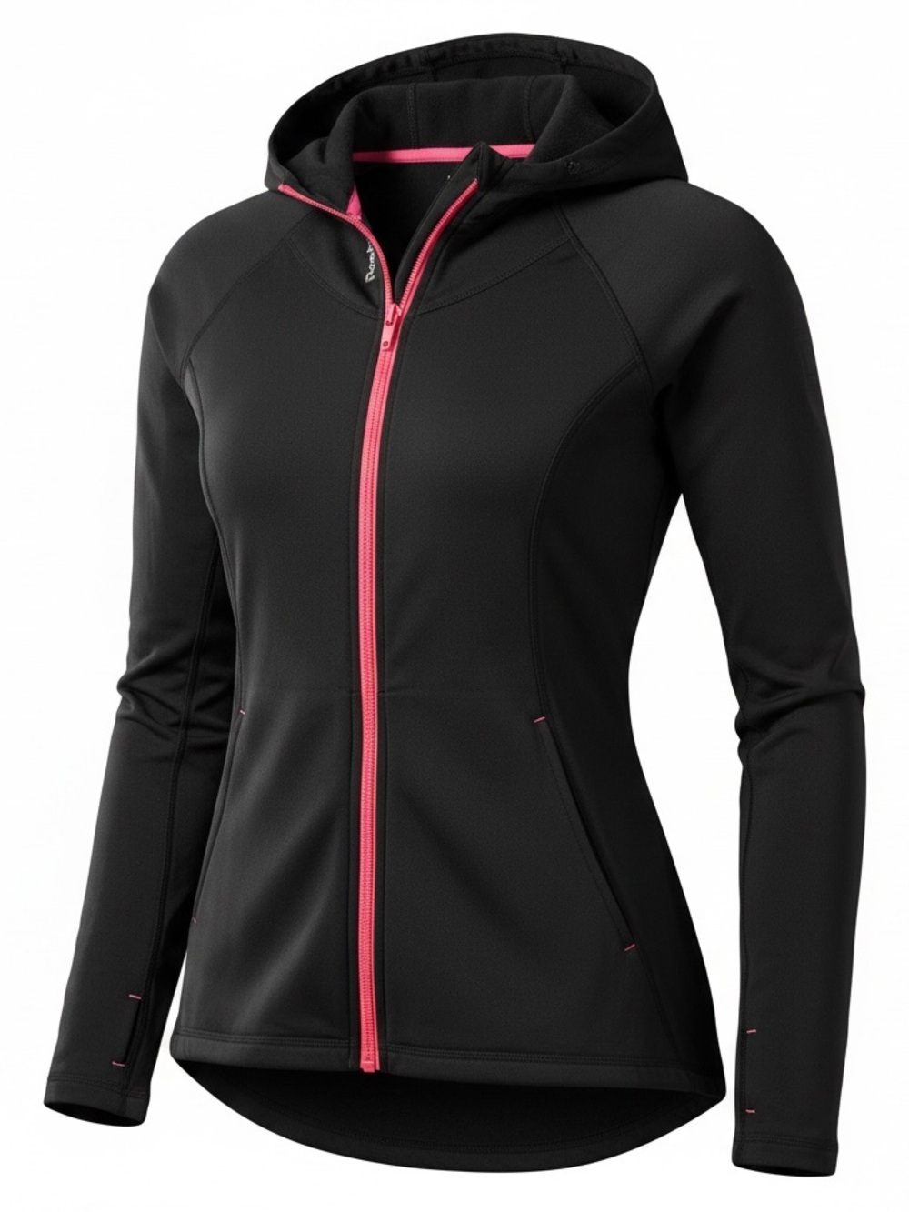 Reebok Black Jacket with Pink Zipper Accents